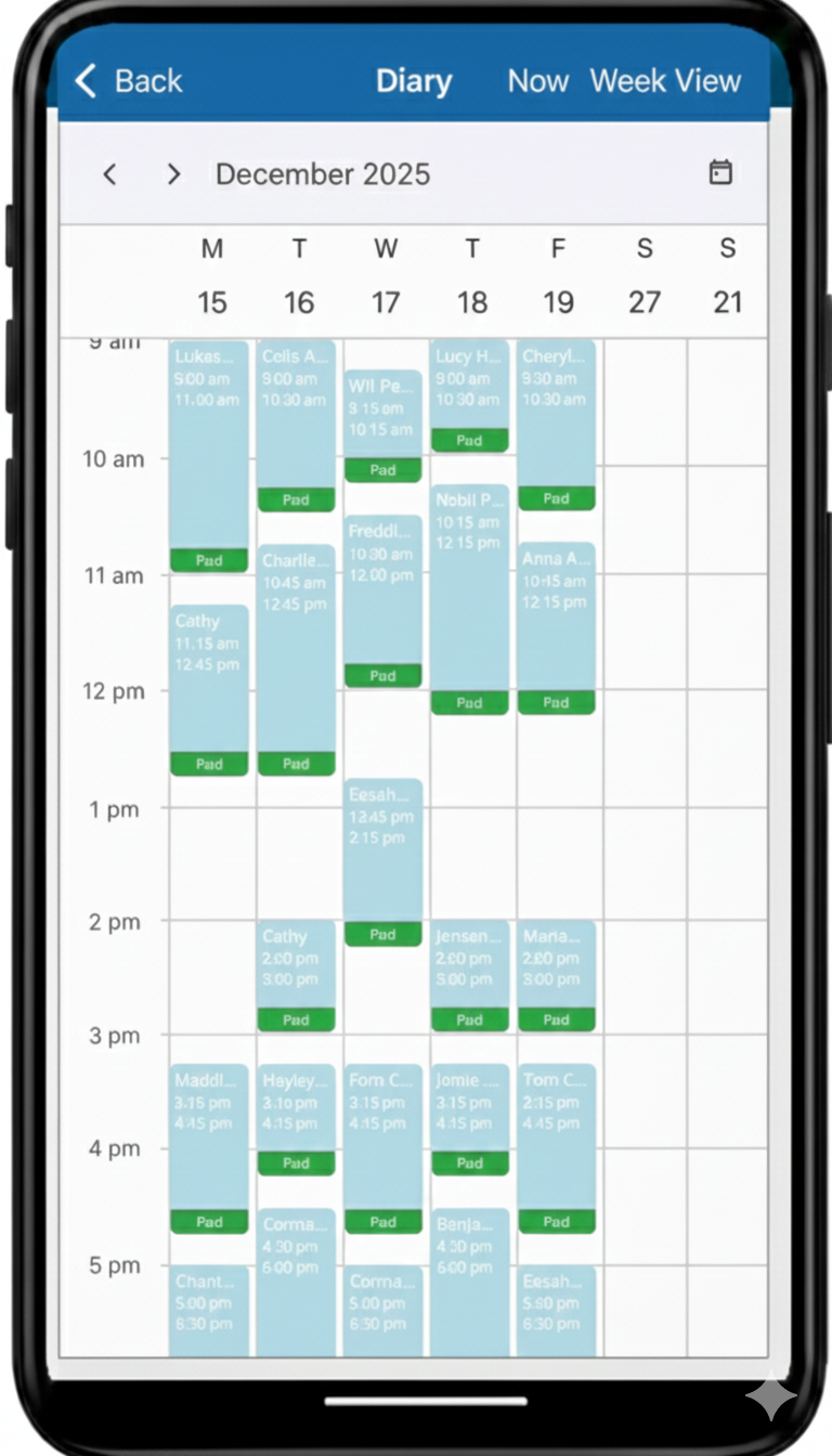 Instructor diary screenshot 2